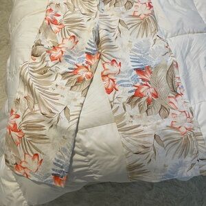 Tommy Bahama Tropical Floral Comforter - Red, Cream, Tan